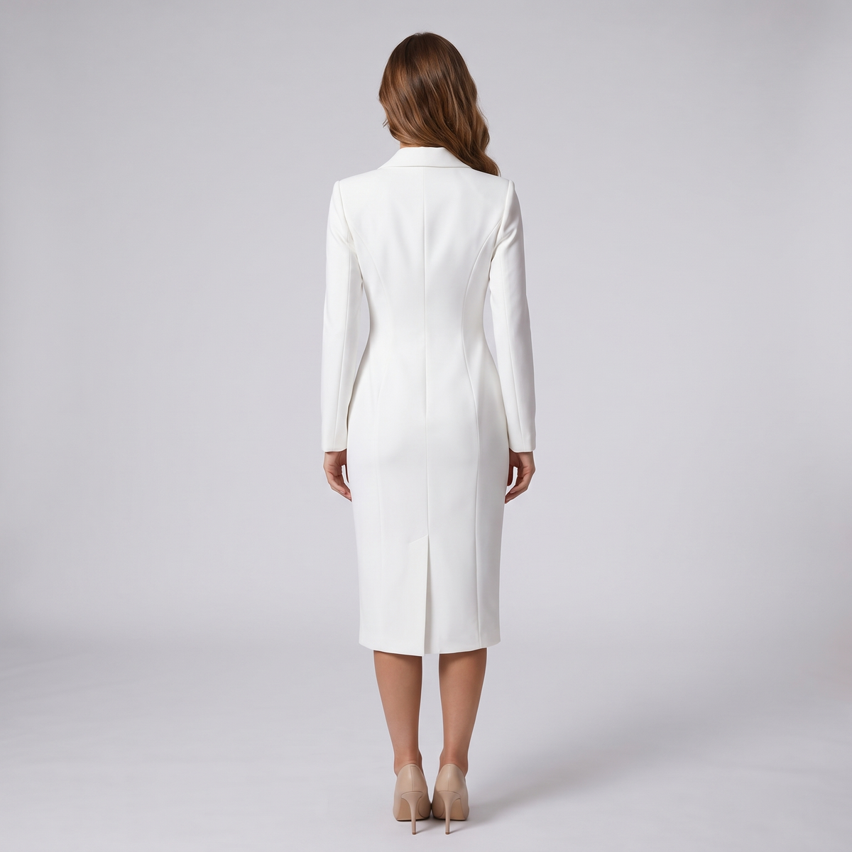 Blazer Lapel Midi Dress