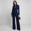 High Collar Blazer Trouser Set