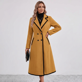 Double Breasted Contrast Trim Coat