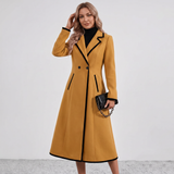 Double Breasted Contrast Trim Coat