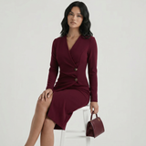 Wrap Buttoned Midi Dress