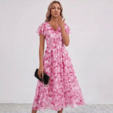 Lola Flutter Sleeve Floral Maxi Dress