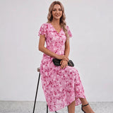 Lola Flutter Sleeve Floral Maxi Dress