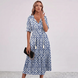Amalia Floral Tassel Tie Maxi Dress
