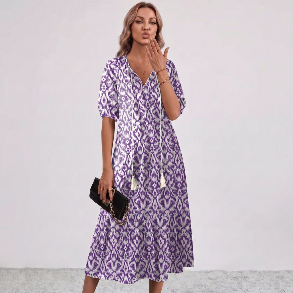 Amalia Floral Tassel Tie Maxi Dress