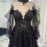 A-Line Court Train Floral Overlay Wedding Dress