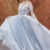 A-Line Sweep Train Wedding Dress