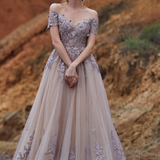 A-Line Sweep Train Wedding Dress