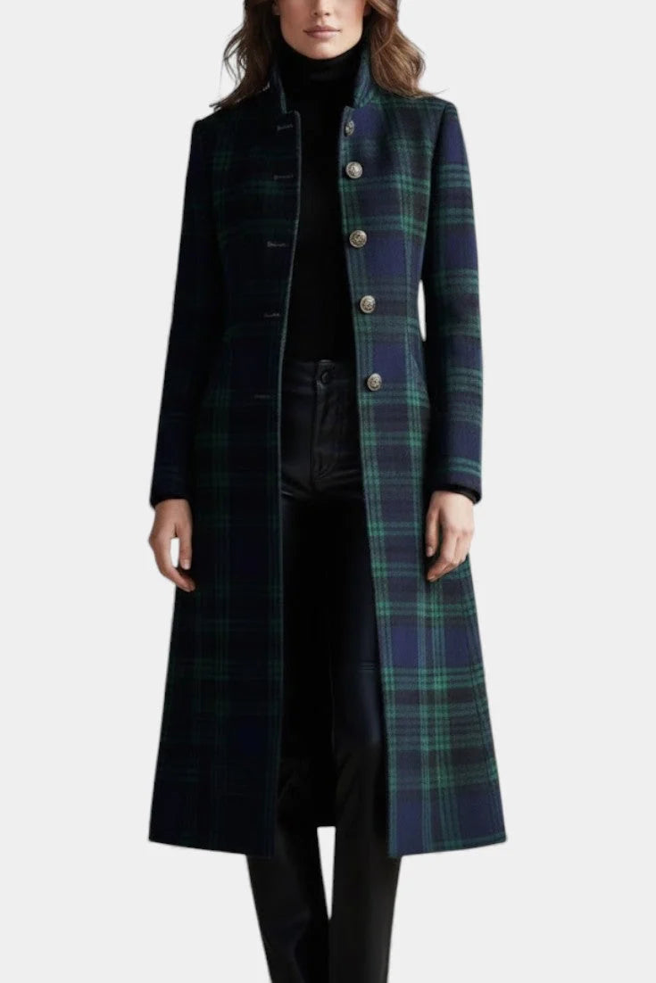 Women's Structured Plaid Coat