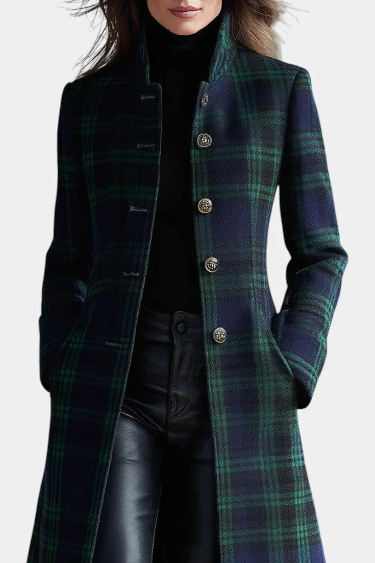Women's Structured Plaid Coat
