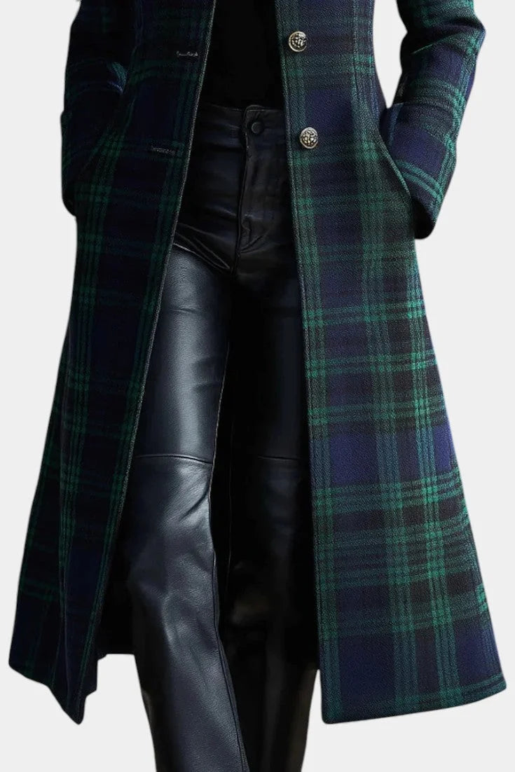 Women's Structured Plaid Coat
