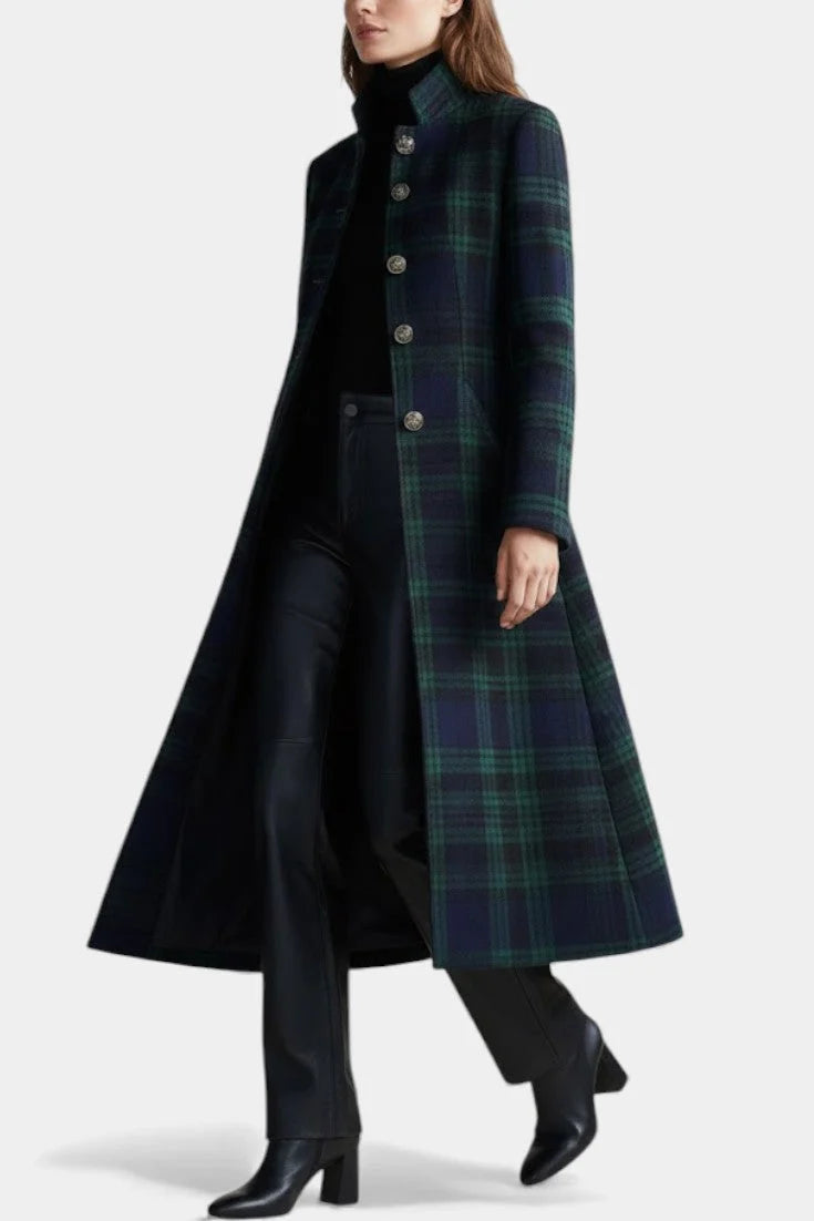Women's Structured Plaid Coat
