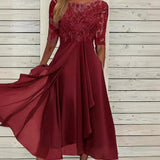 Embellished Lace Midi Dress