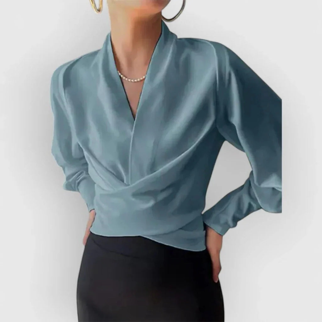 Satin Wrap Blouse