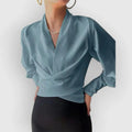 Satin Wrap Blouse