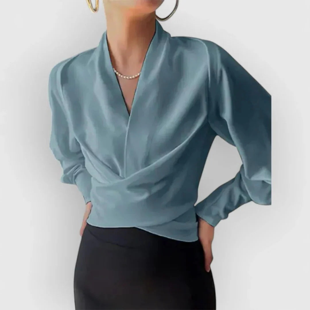 Satin Wrap Blouse
