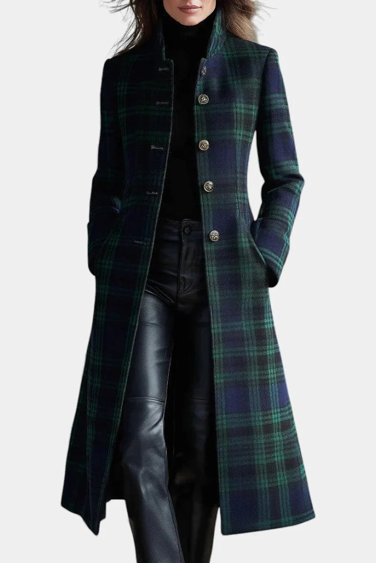 Women's Structured Plaid Coat