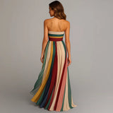 Women's Strapless Pleated Maxi Dress