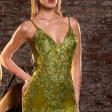 Glitter Floral Corset Mermaid Gown