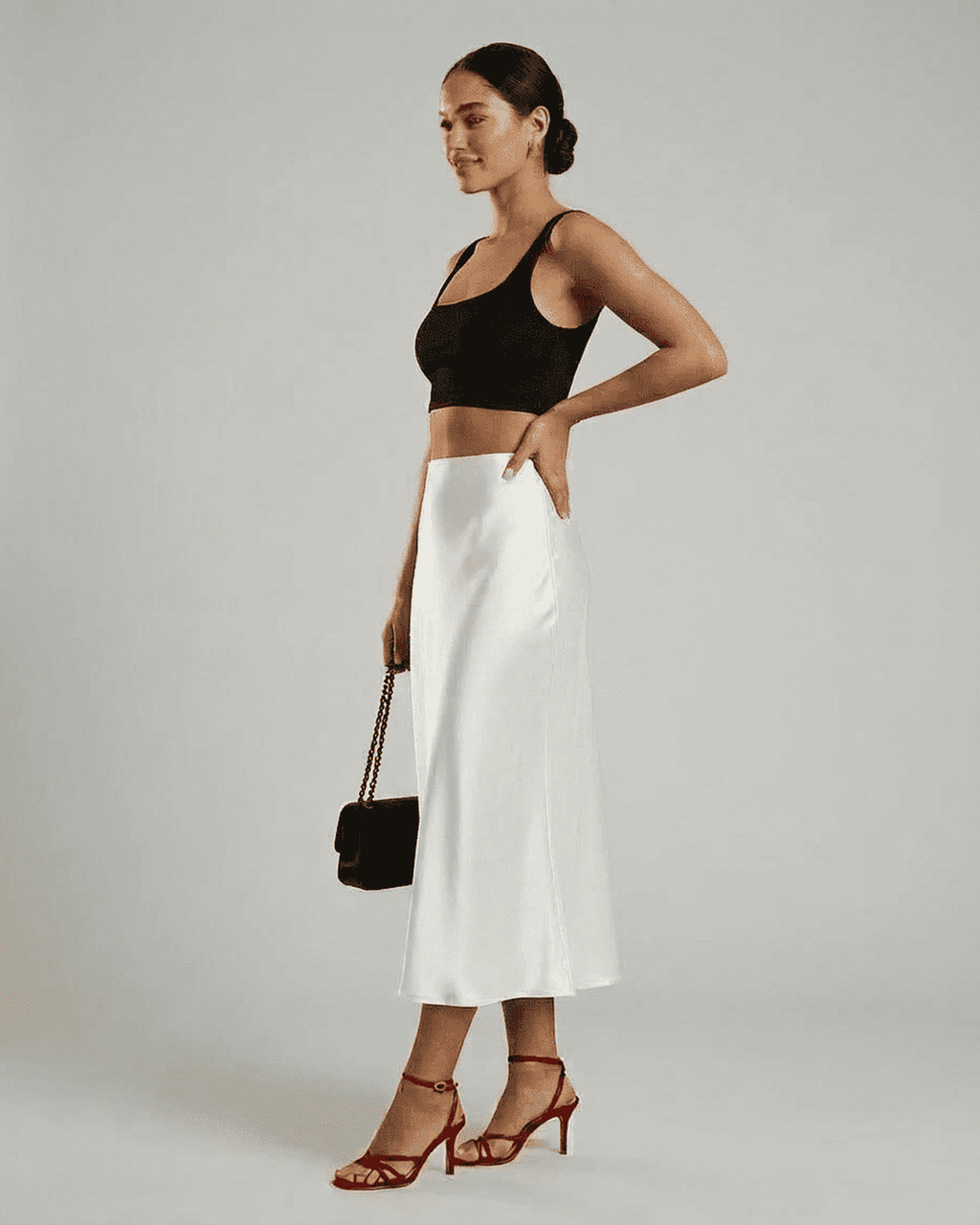 White Luna Midi Skirt