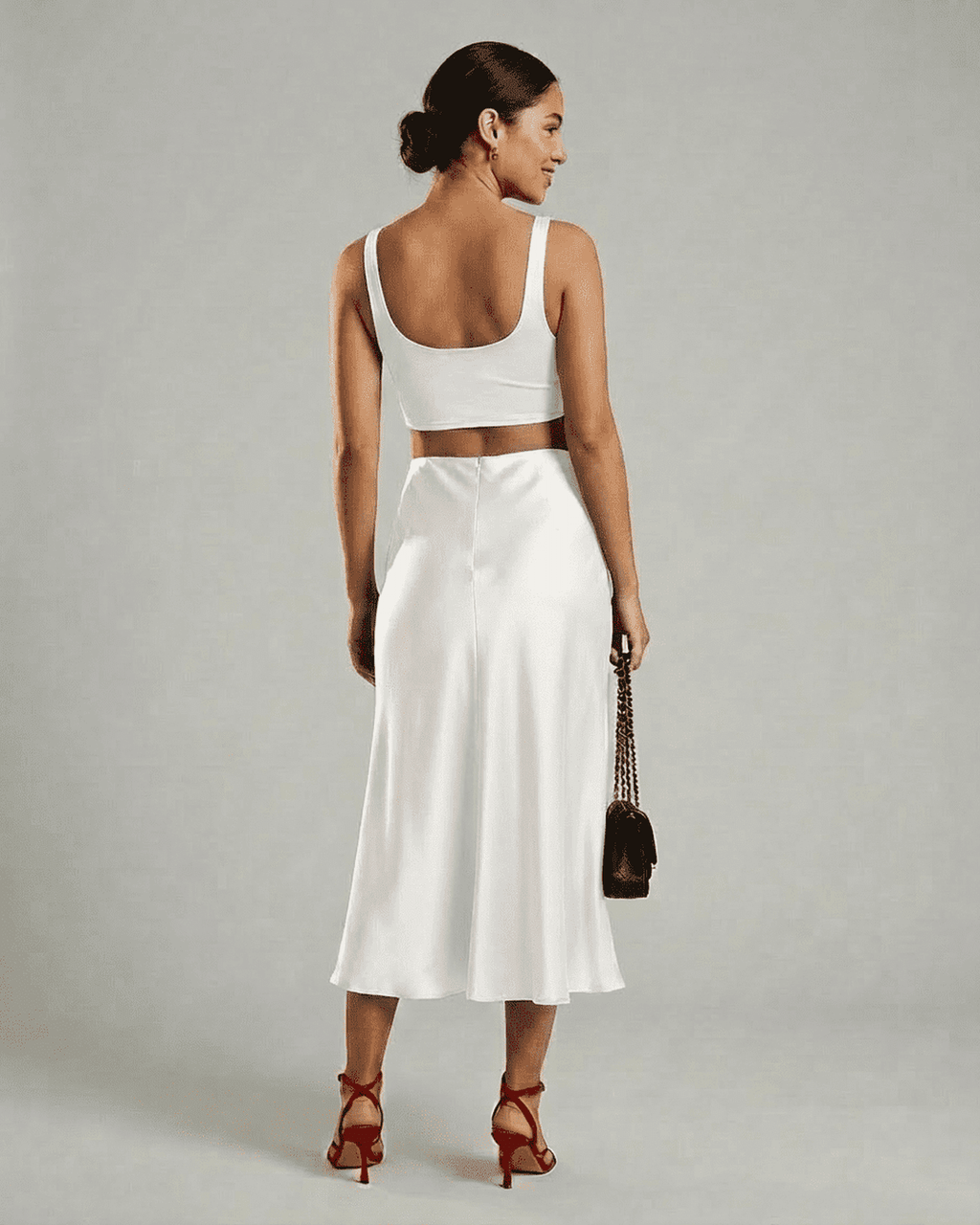 White Luna Midi Skirt