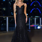 Glitter Floral Corset Mermaid Gown