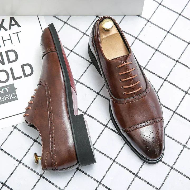 Men's Cap Toe Brogue Oxford Shoes