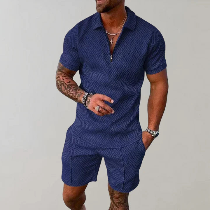 Two-Piece Polo Shorts Set