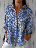 Floral Collared Button-Down Shirt