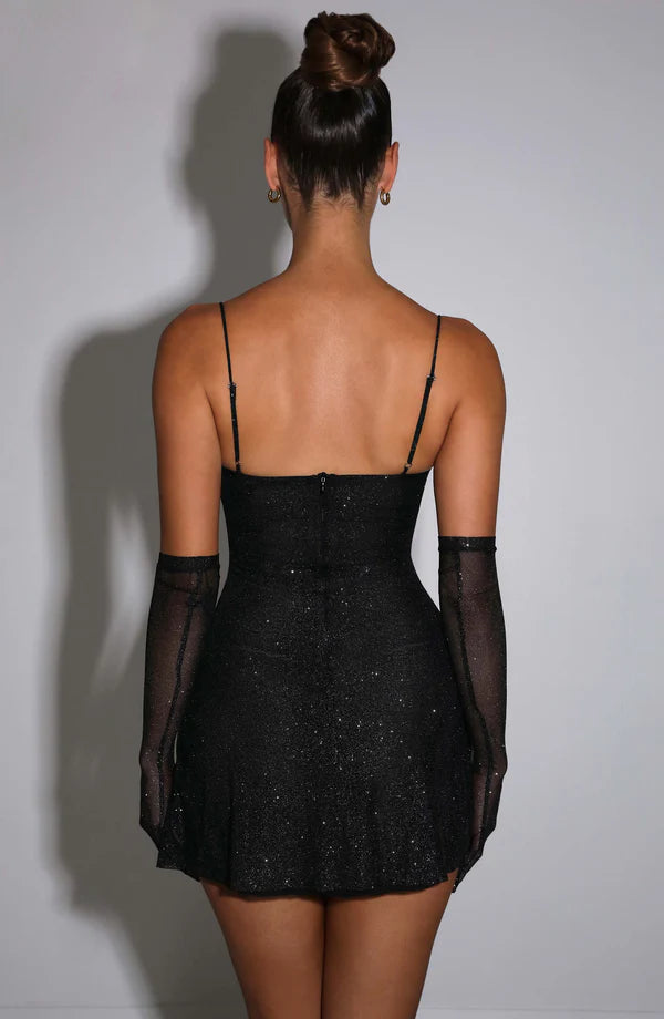 Sparkle Mesh Mini Dress
