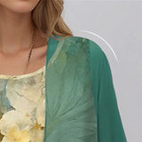 Layered Floral Midi Dress and Duster Set