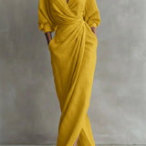 Dolman Sleeve V-Neck Maxi Dress