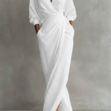 Dolman Sleeve V-Neck Maxi Dress