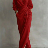 Dolman Sleeve V-Neck Maxi Dress