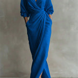 Dolman Sleeve V-Neck Maxi Dress