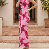 Floral Cowl Neck Maxi Dress