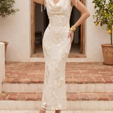 Floral Cowl Neck Maxi Dress