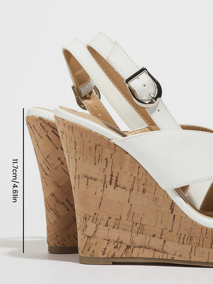 Faux Leather Criss-Cross Wedges