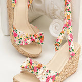 Lace-Up Bowknot Espadrille Wedges