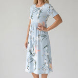 Floral Short Sleeve Midi Dress