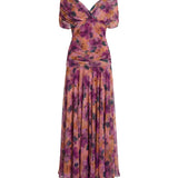Off-Shoulder Chiffon Maxi Dress