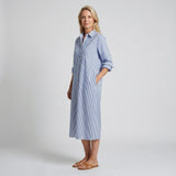 Striped Midi Shirt-Dress