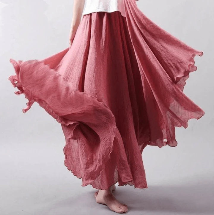 Bohemian Flared Maxi Skirt