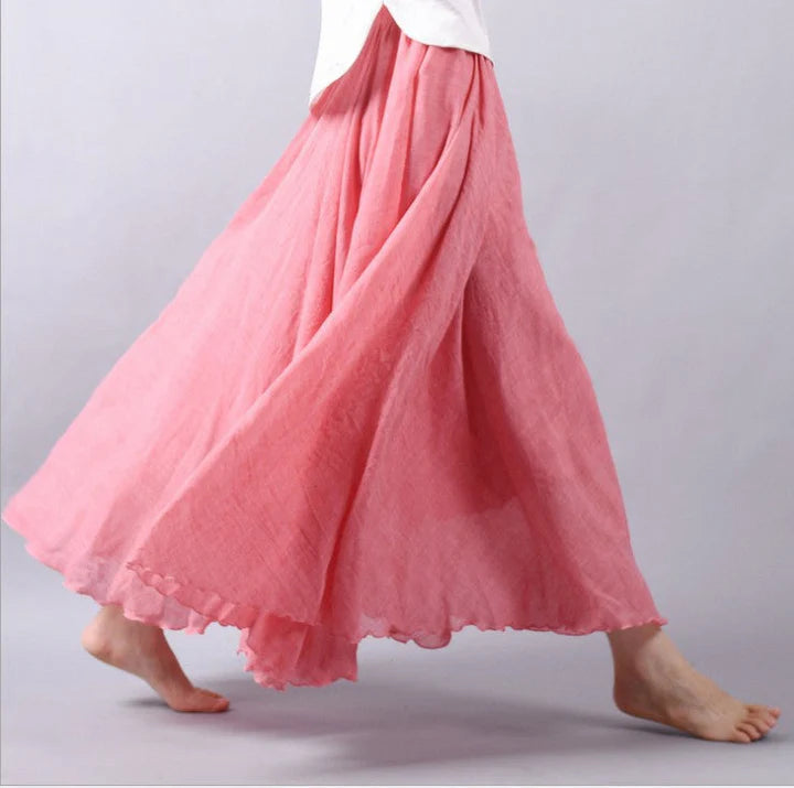Bohemian Flared Maxi Skirt