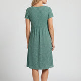 Short Sleeve A-Line Midi Dress