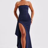 Strapless Ruched Maxi Dress